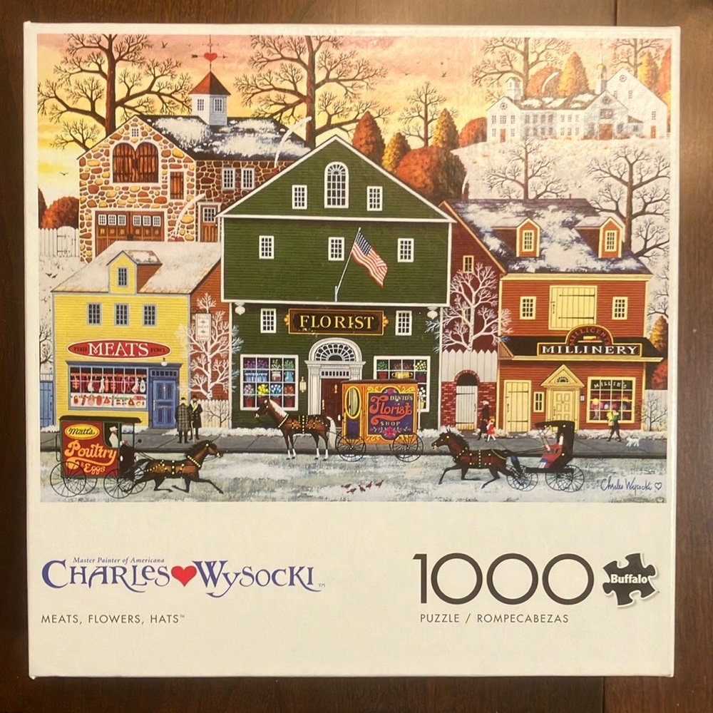 🧩COMPLETE🧩 Charles Wysocki “Meats, Flowers, Hats” puzzle - 1000 pieces